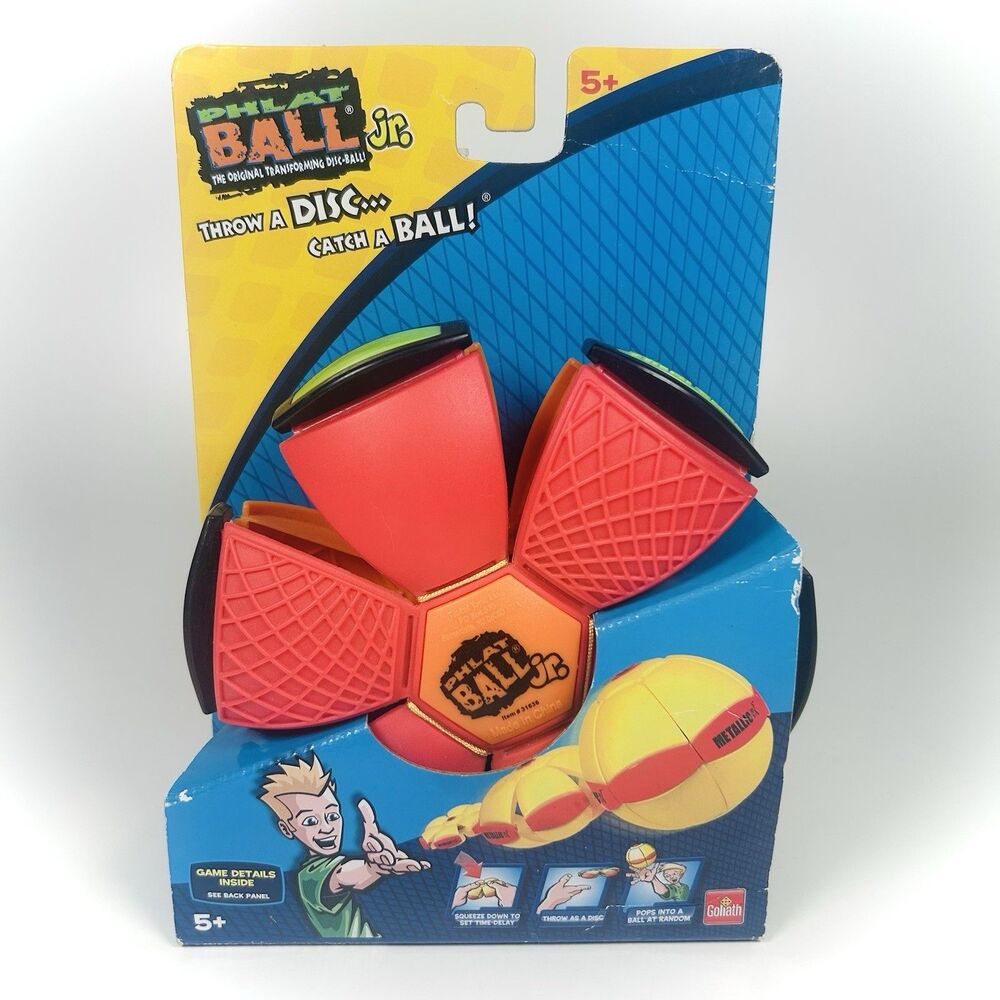 Goliath Phlat Ball Jr. Throw A Disc Catch A Ball, Red, Green, Orange NIB
